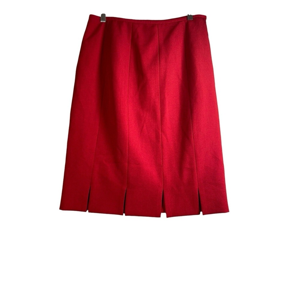 Kasper Vintage Womens Straight Pencil Cut Bottom Slits Skirt‎ in Red Size 6
